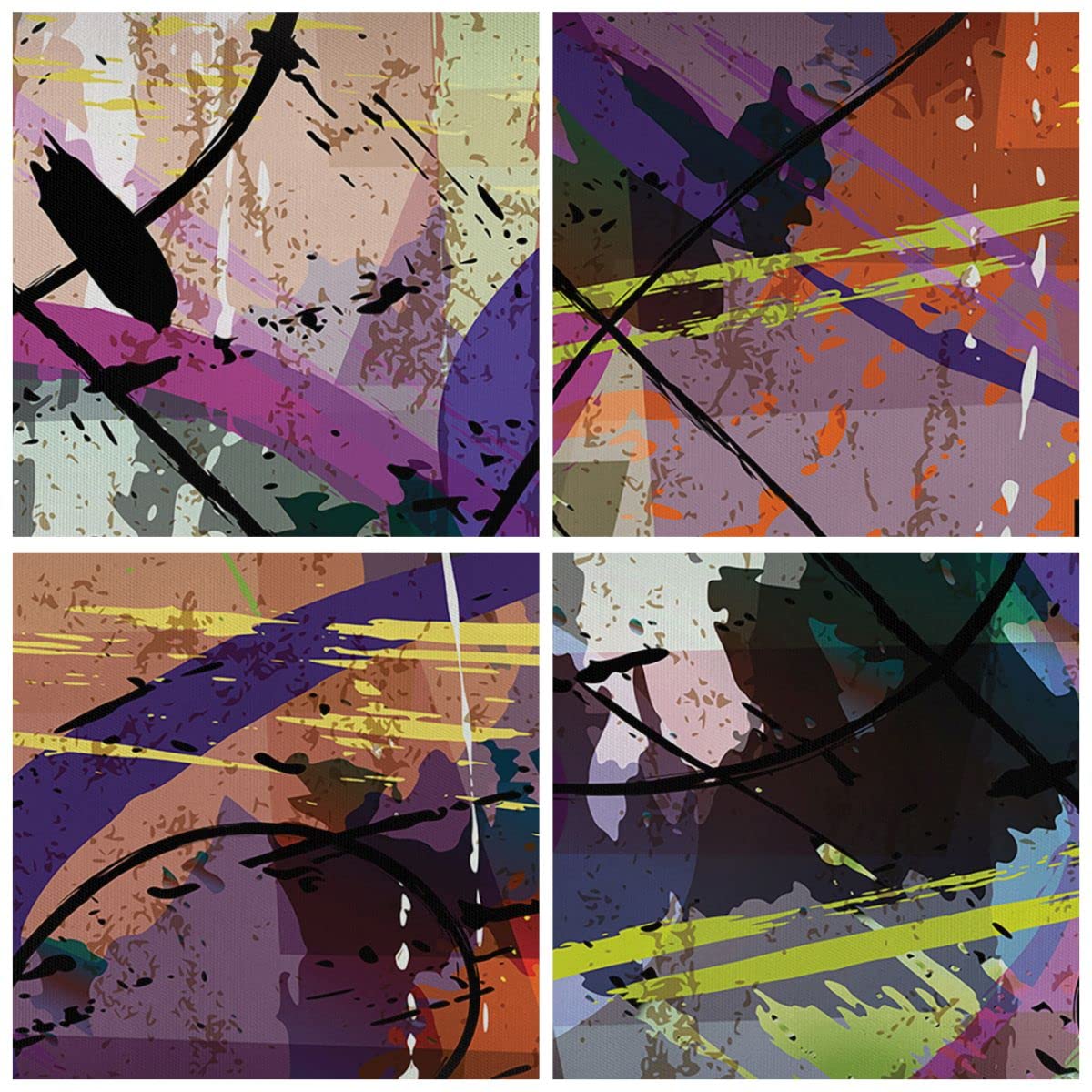 Leinwandbild 100x70cm Wandbild Abstrakt Kunst - 3895 | Abstraktion Modern Groß Wanddekoration Wohnzimmer Schlafzimmer Küche Wanddeko Wand Kunstdruck Wandkunst Wall Decor ARTTOR