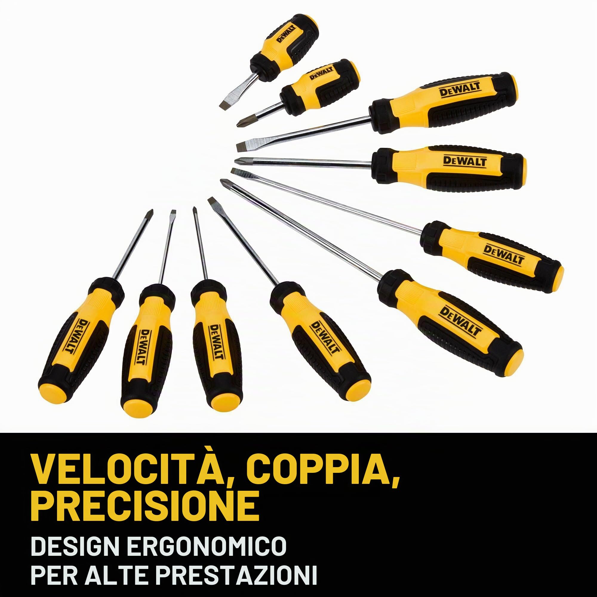 DEWALT DWHT65201 - Set di 10 cacciaviti a barra fissa