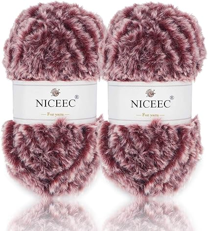 8 Skeins Faux Fur Yarn - Soft Chunky Fluffy Yarn For Crochet & Knitting