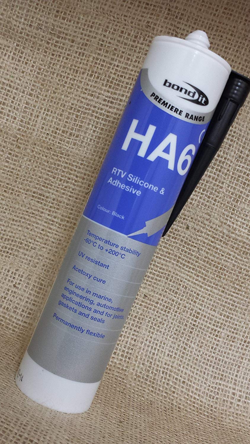 BondIt HA6 Black Marine Adhesive Premium Silicone Sealant EU3 310ml