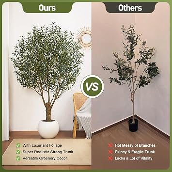 VeriNatural Artificial Olive Tree, 240cm Indoor Plant with 4077 Leaves
