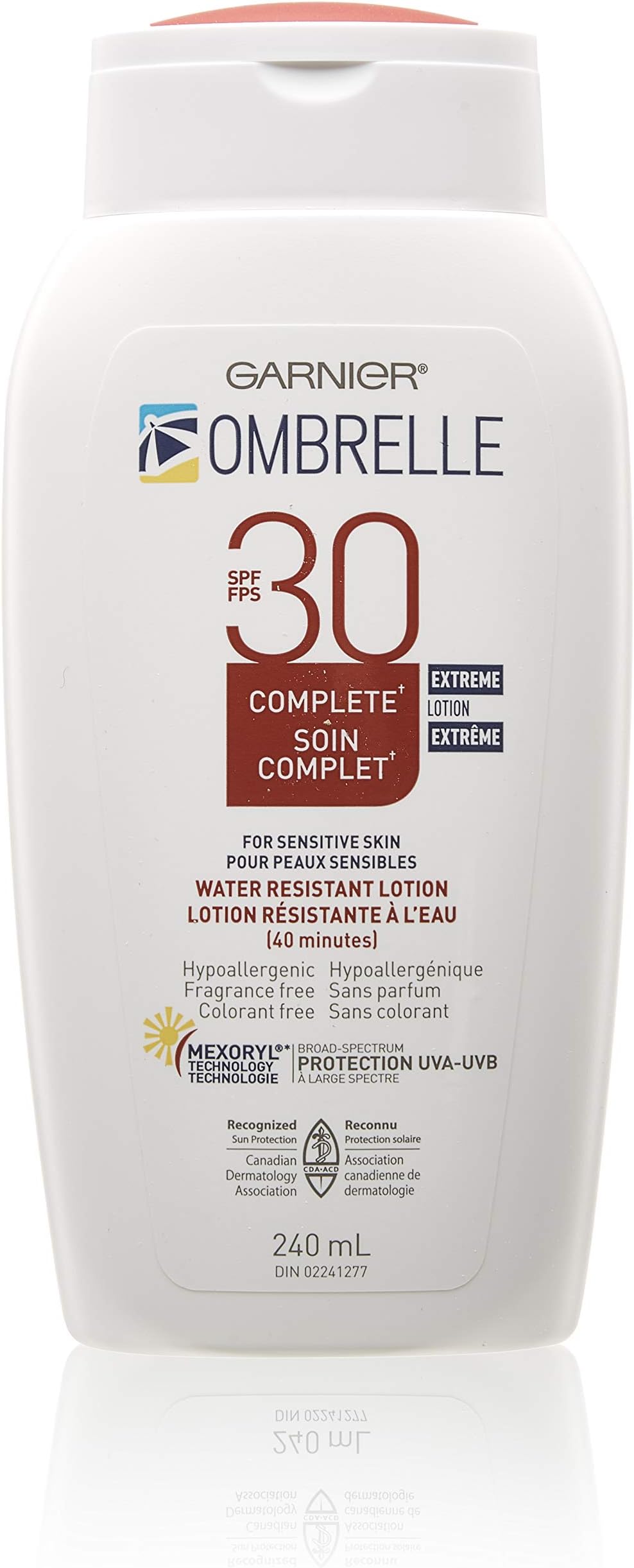 Ombrelle Complete EXTREME For Sensitive Skin, Water Resistant Lotion w/ Mexoryl - SPF 30 - LARGE 240 ml/8 fl oz