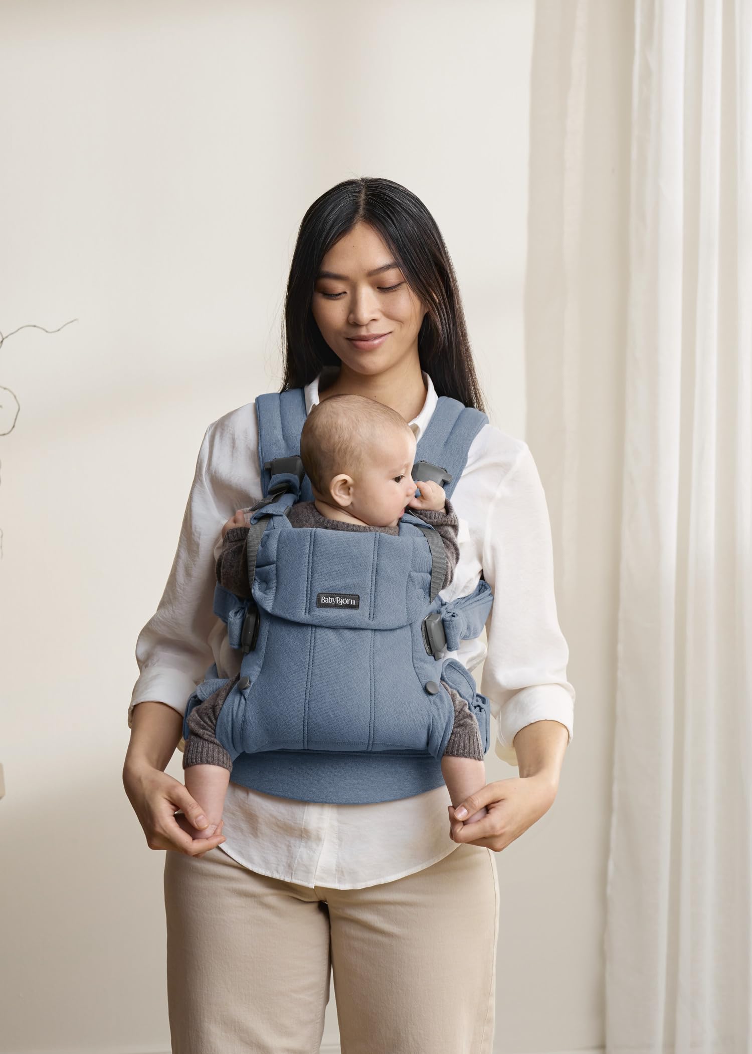 BabyBjörn Babytrage Harmony, Gewebt Melange, Blau