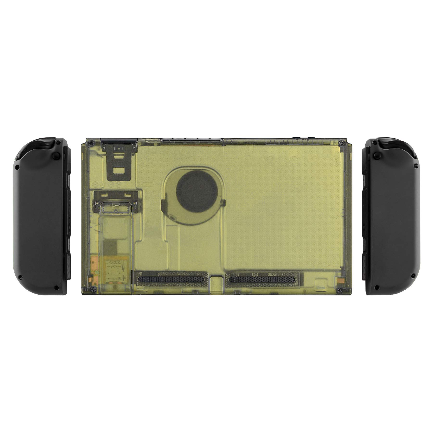 eXtremeRate Cover Posteriore Scocca Ricambio per Nintendo Switch Console,Custodia DIY Shell Case Supporto Kickstand per Nintendo Switch(NON Include Console)-Trasparente Ambra