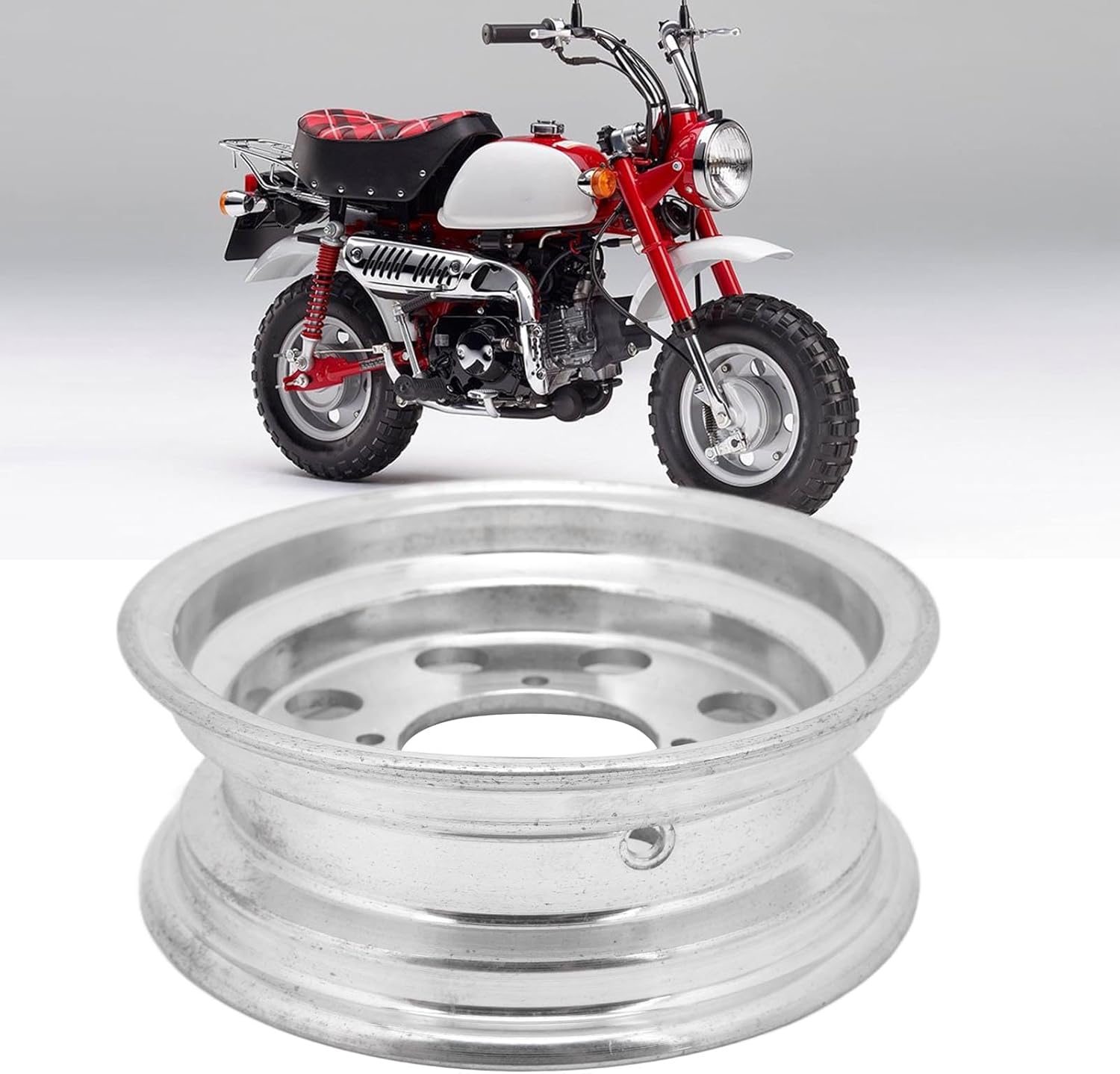 Uxsiya 8in Aluminium Alloy Motorcycle Front Wheel Rim for Mini Bike, Vacuum Rim Replacement for Monkey Z50