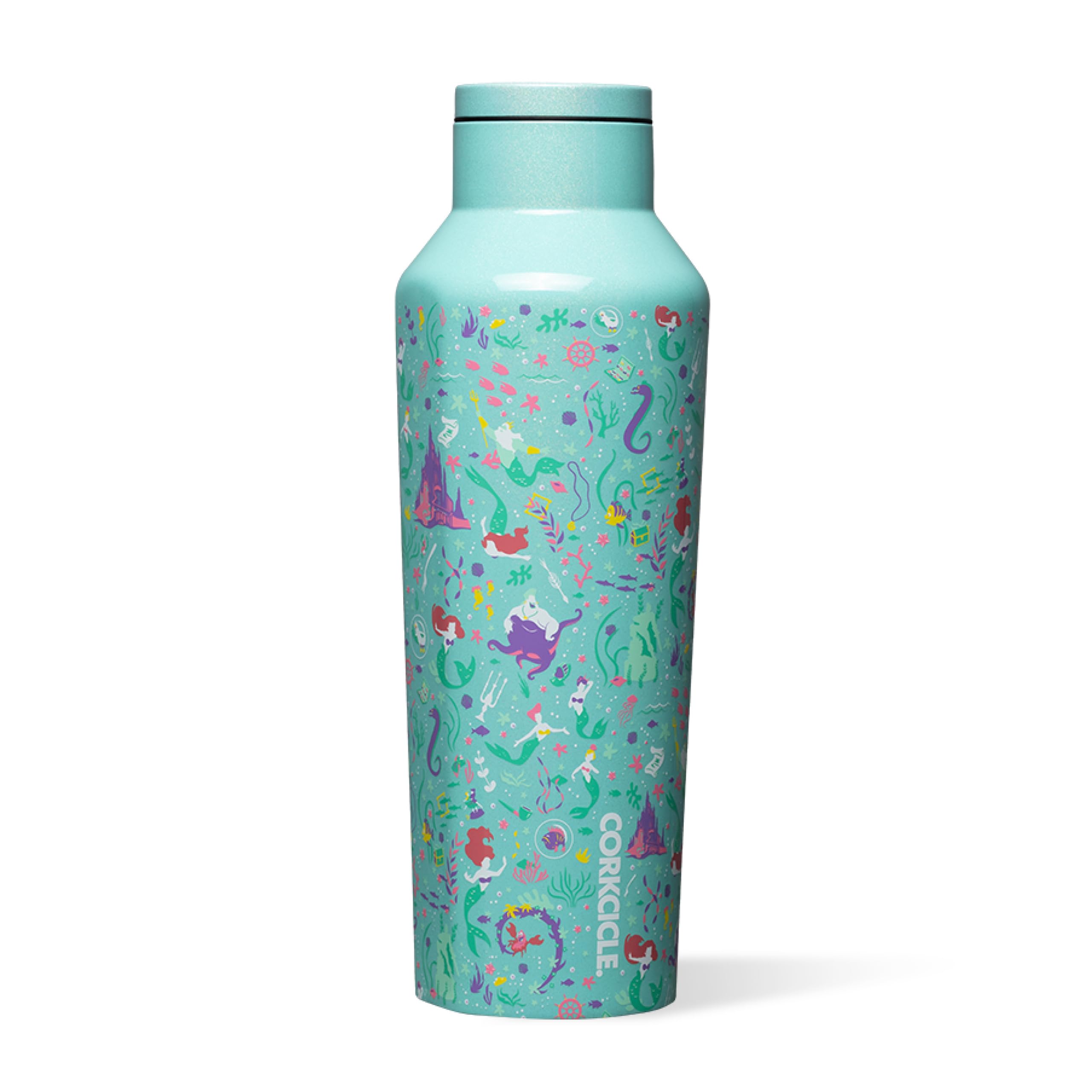 Corkcicle Disney Princess Ariel Insulated Canteen Travel Water Bottle, Triple Insulated Stainless Steel, Easy Grip Straw Mouth, Keeps Beverages Cold for 25 Hours or Warm for 12 Hours, 20oz