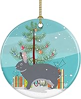 Vista 14 de Caroline's Treasures Bactrian Camel Adorno de cerámica de Navidad, decoración colgante de árbol de Navidad verde azulado para el hogar, vacaciones