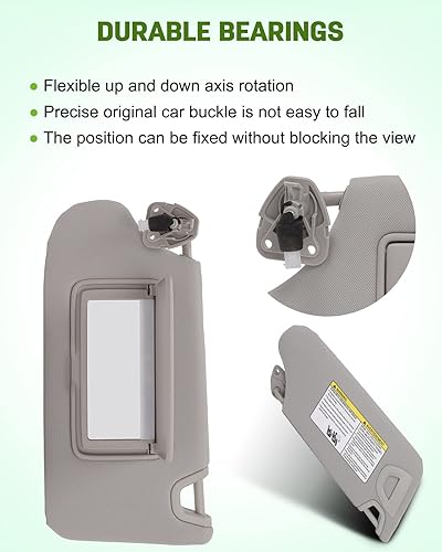 Miniatura 5 de SCITOO Conjunto de visera solar del lado izquierdo del conductor 2013 2014 2015 2016 para Nissan Murano con techo solar (beige)