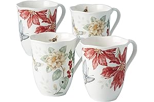Lenox 884474 Butterfly Meadow Holiday 4-Piece Mug Set