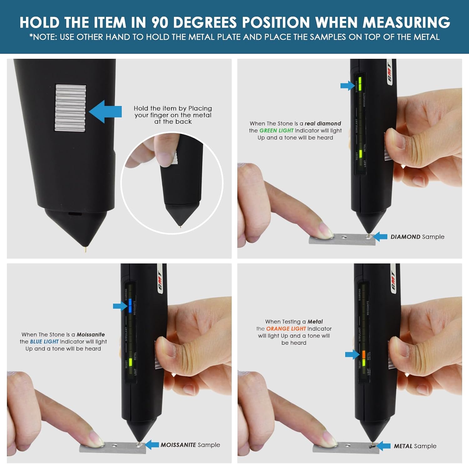 JuviPerpric 2 in 1 Diamond Tester Professional, Moissanite Tester High Accuracy Diamond Tester Pen Professional, Diamond Checker Tool Jewel Gem Tester for Diamond Moissanite