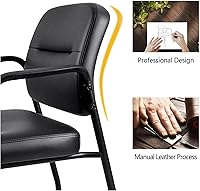 Vista 7 de Devoko Sillas de recepción de oficina para sala de espera, sillas ejecutivas de cuero para invitados con reposabrazos, sillas laterales ergonómicas