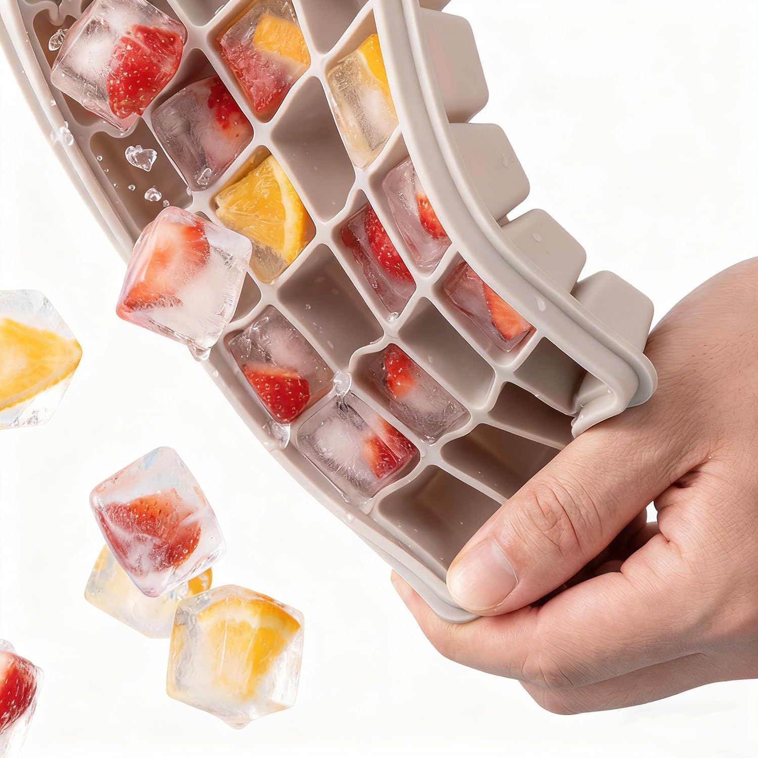 Silicone Ice Cube Trays with Lid, 4 Pack Easy Release Stackable Ice Trays for Freezer, BPA Free Non-Toxic Flexible Small Mini Ice Cube Molds for Cocktail, Coffee, Juice, Drinks, Kitchen RV
