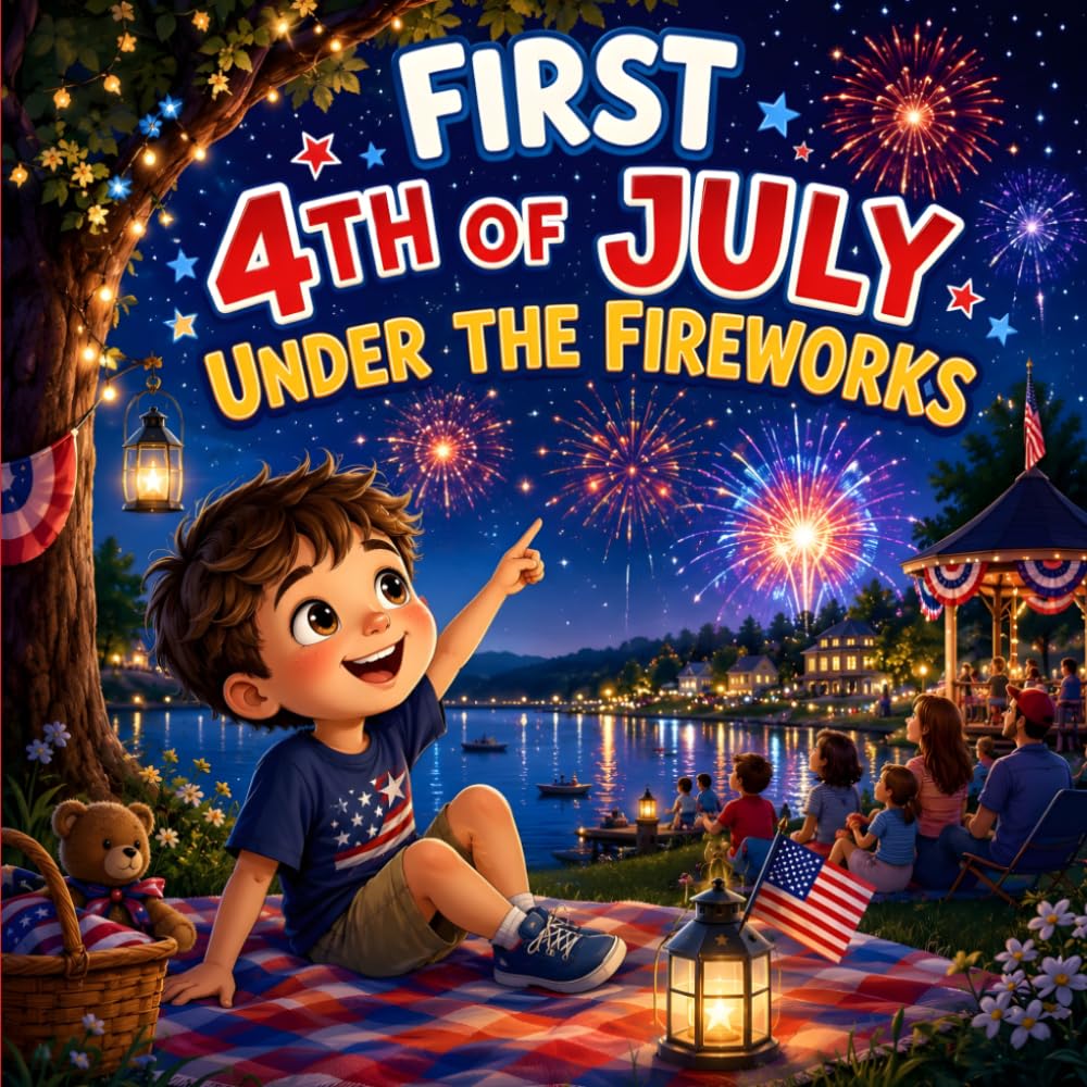 First 4th of July Under the Fireworks Books for Kids: A Patriotic Children's Story Celebration for America’s 250th Anniversary of Independence Day