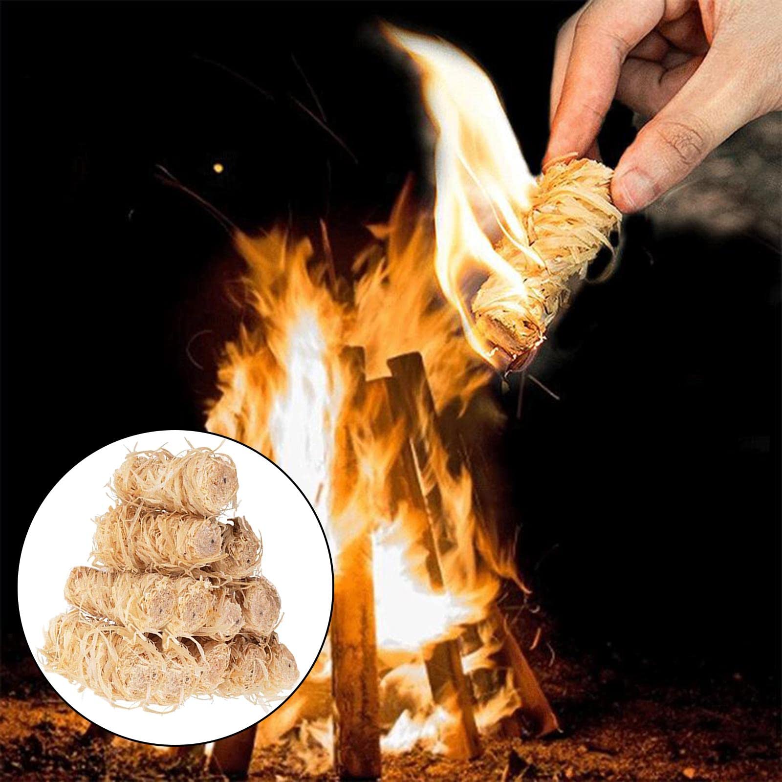 5 set 12 x 100% accendifuoco legna camino barbecue barbecue in legno 2 x 6,5 cm