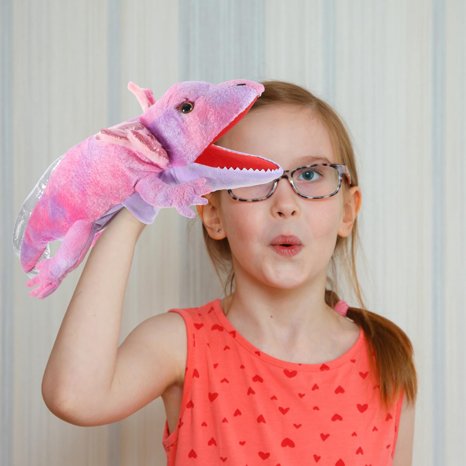 Marioneta de Mano de Salamandra de Felpa para Niños, Juguete Educativo Algodón PP, Fácil de Operar y Diseño Adorable para Juegos Imaginativos