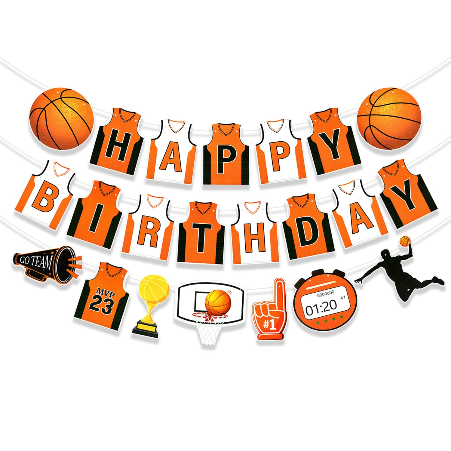 Rozi Decoration Basketball Theme Happy Birthday Banner Decoration for Kids, Girl, Boy - Sport & Game Birthday Decor Pack of 1 Set Banner-image-4