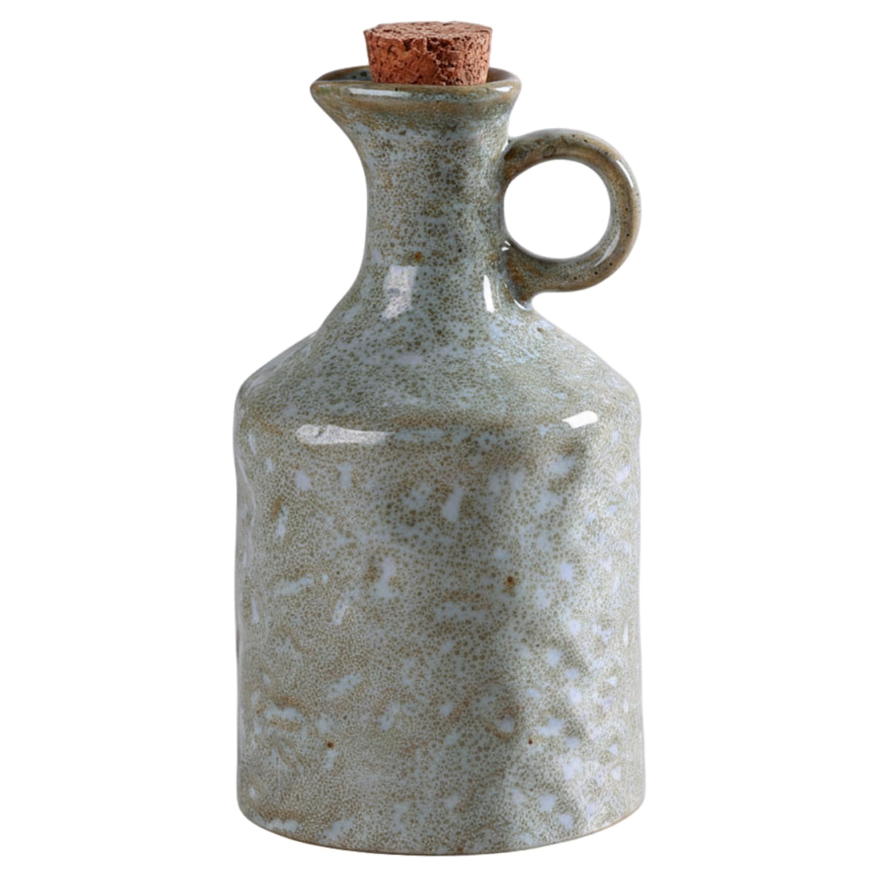Bouteille d'huile d'olive en céramique verte de 400 ml idéale pour votre cuisine