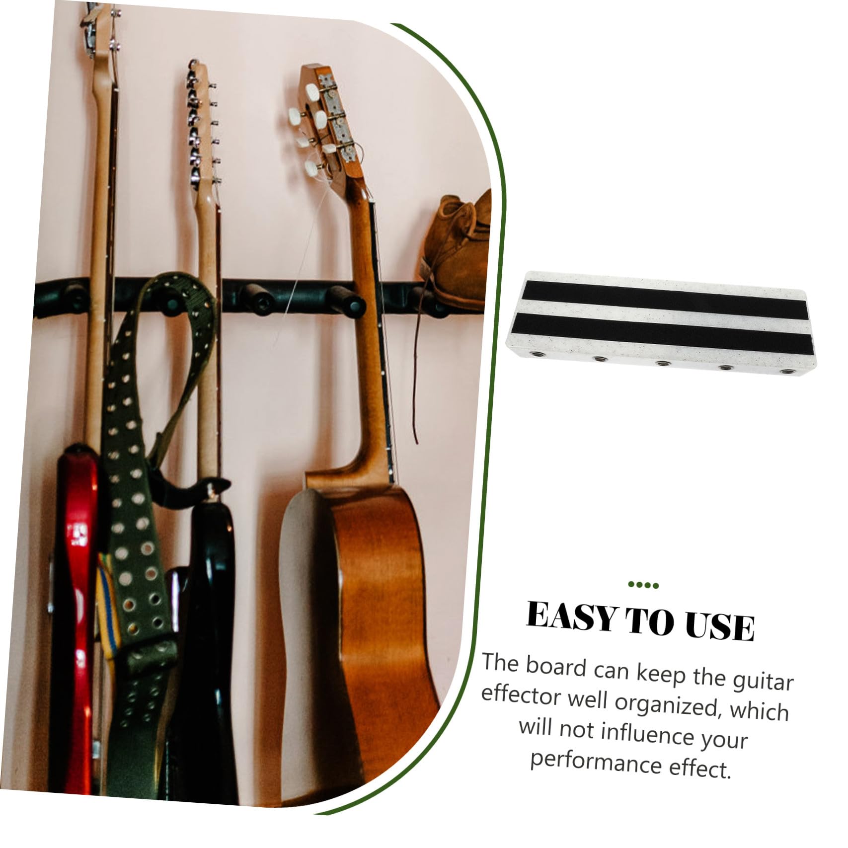 Beaupretty Pedalera de Efectos para Guitarra Eléctrica, Base Práctica de Efectos Diseño Hueco, Soporte Resistente para Pedales, Organizador Funcional para Uso en Casa y Profesionales