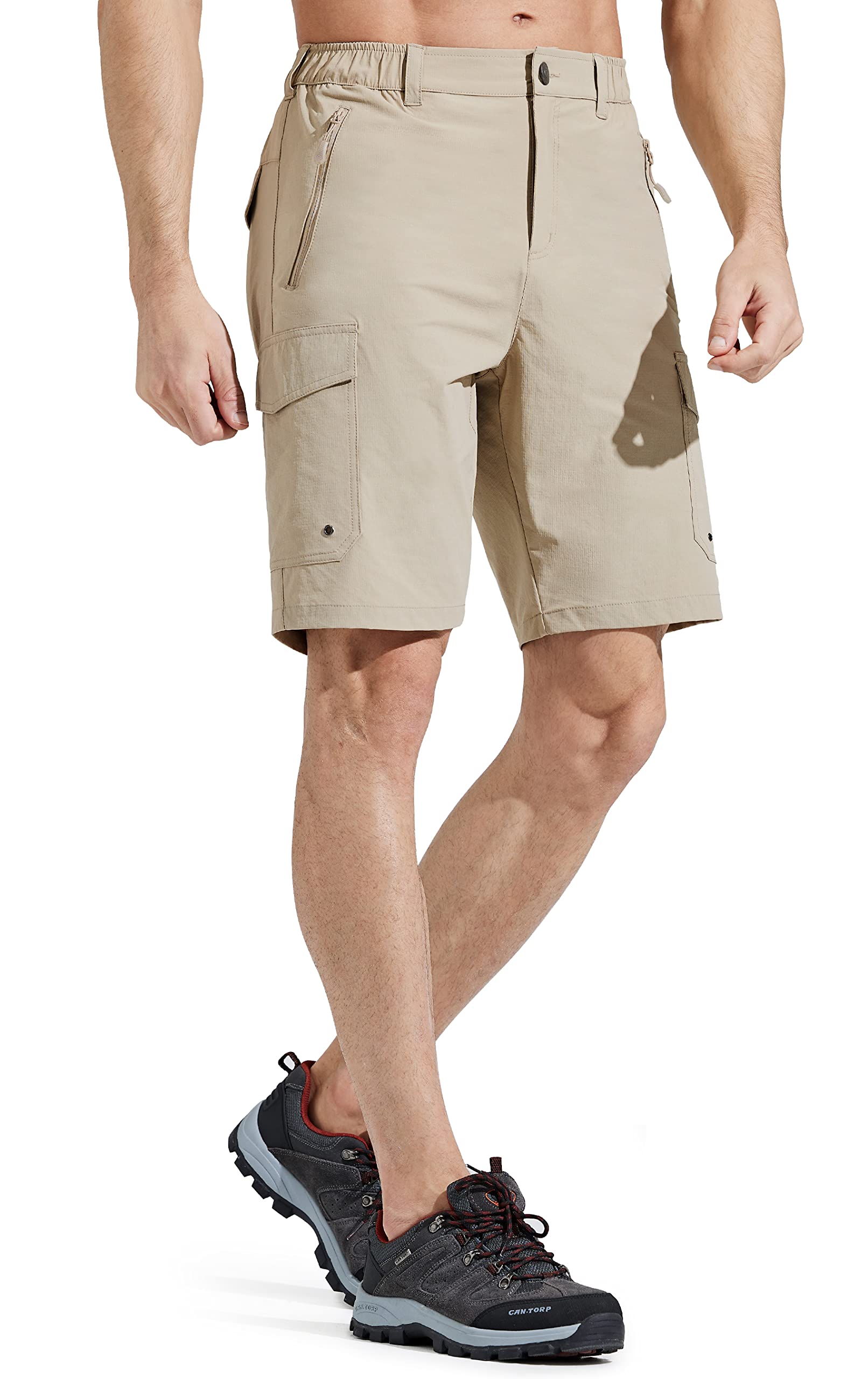 Comallan Pantaloni Corti Uomo Cargo Shorts Asciugatura Rapida da Trekking Montagna Bermuda con Cerniera Tasche