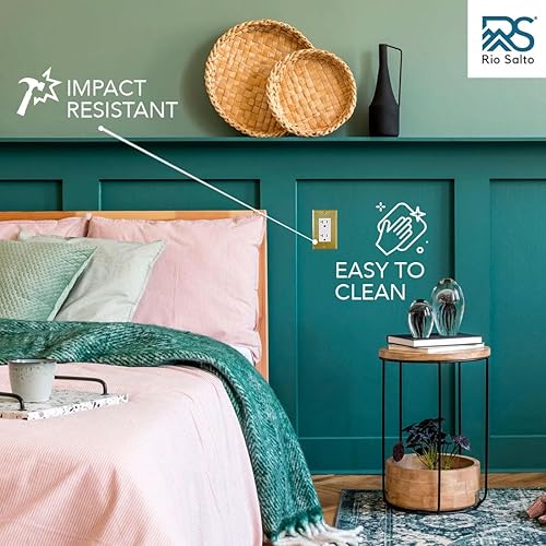 Miniatura 9 de BRASS - Placa de pared moderna de metal dorado para interruptor de luz o cubierta de enchufe, placa de pared para receptáculo, cubiertas basculantes