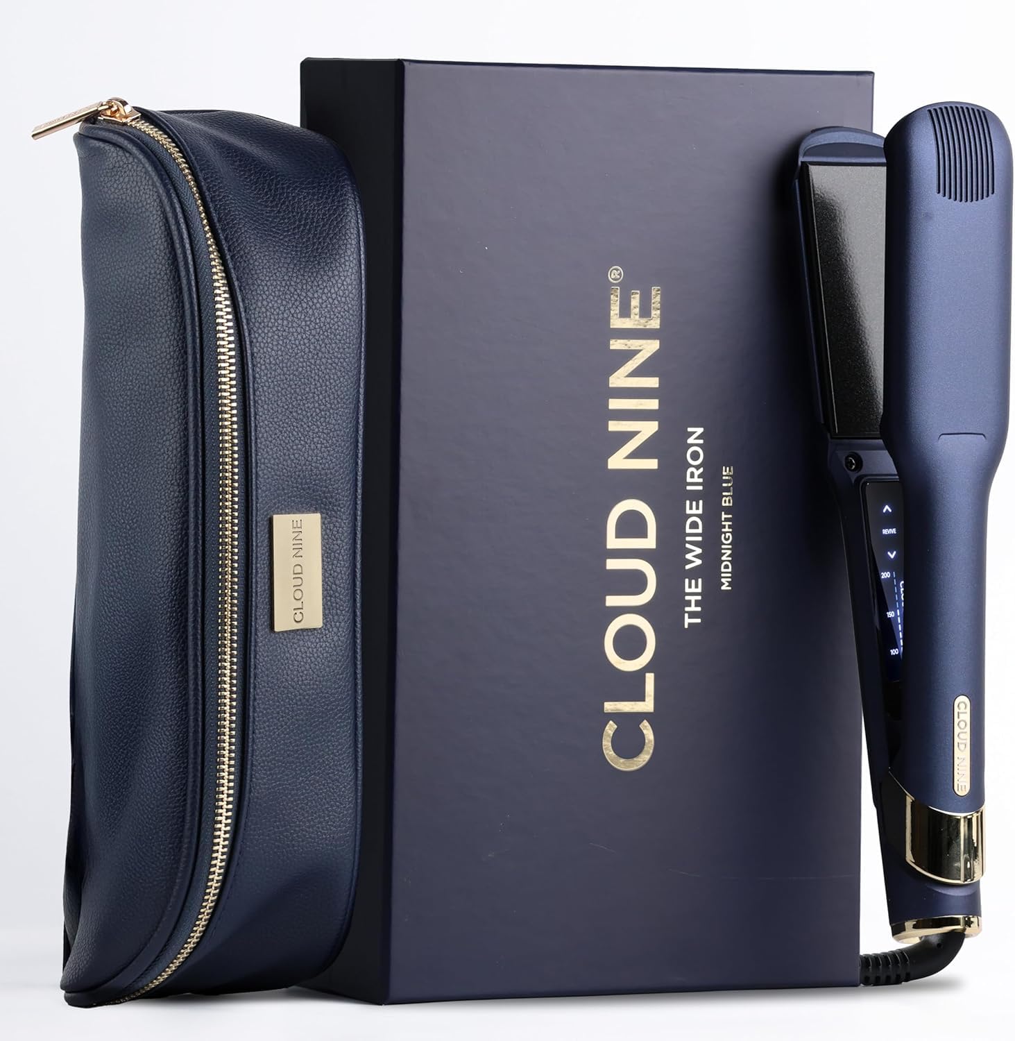 Cloud Nine Wide Iron, Piastra Larga Professionale per Capelli Spessi, Blu | 11 temperature 100-200°C, Revive Mode, piastre larghe in ceramica, anti-crespo, capelli lunghi, styling rapido, capelli lisci