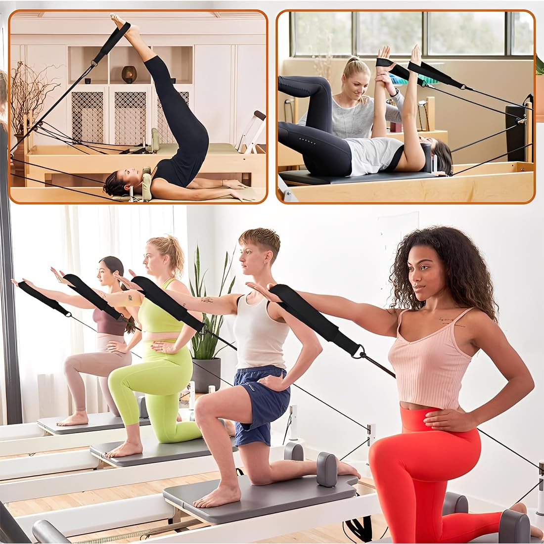 Corda per Tricipiti con Cavo, Fissaggi per Pull Down con 2 Lunghezze (74cm e 58cm), Cinghie per Estensione Tricipiti, Attrezzatura Palestra per Allenamento a Casa