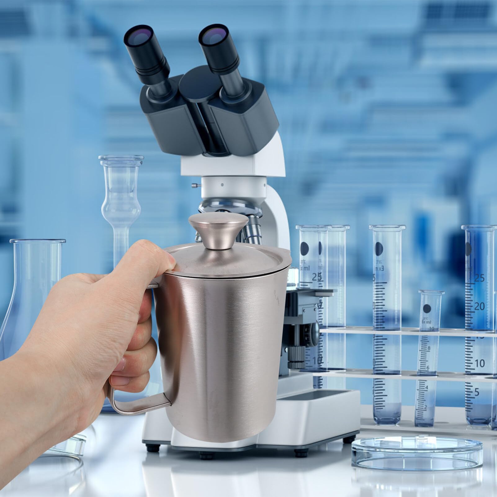 SOLUSTRE Stainless Steel Measuring Cup with Lid - Image 3