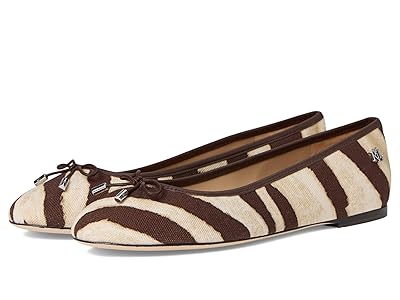 Lauren Ralph Lauren Jayna Zebra-print Canvas Flats High Women