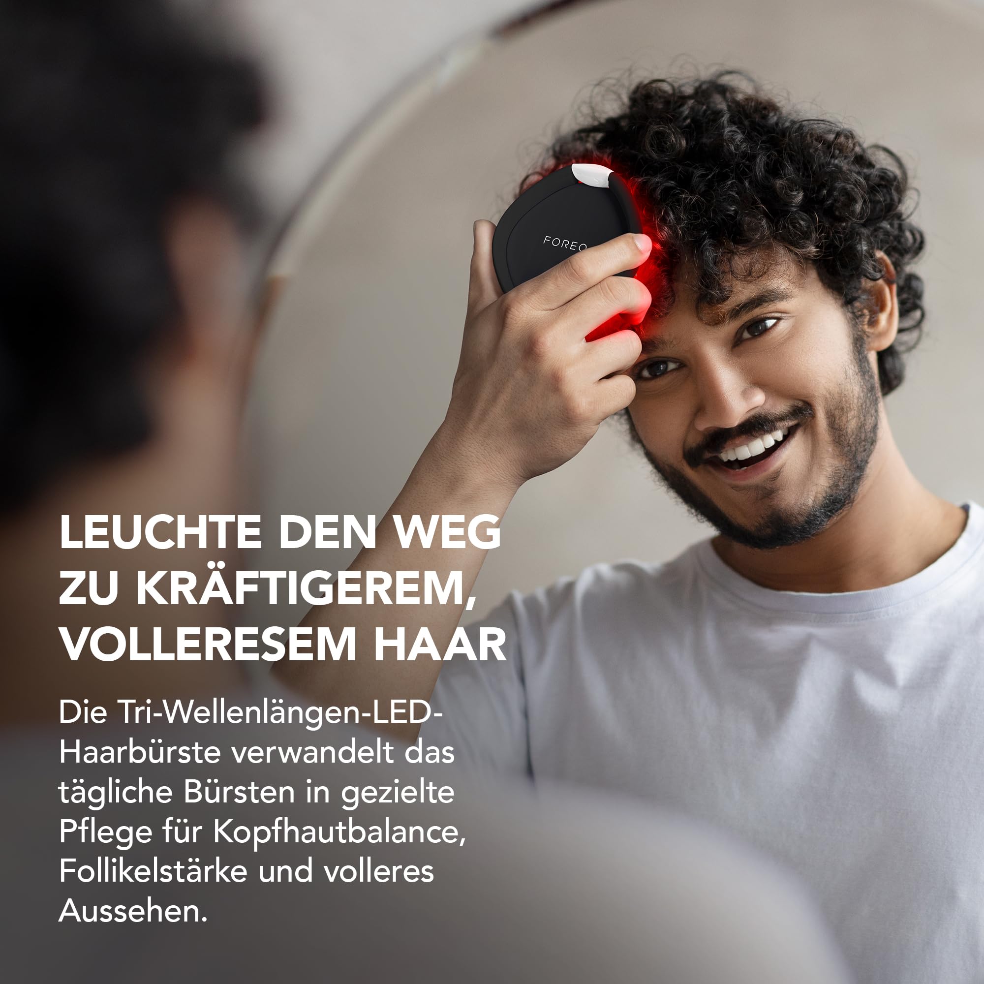 FOREO FLIP Play Advanced LED-Haarbürste – Haarwachstum & Kopfhautpflege | LED-Haarbürste, Rotlicht-Haarbürste, Kopfhautmassage, Haarwachstum, Entwirrbürste, Frizz-Kontrolle, Alle Haartypen