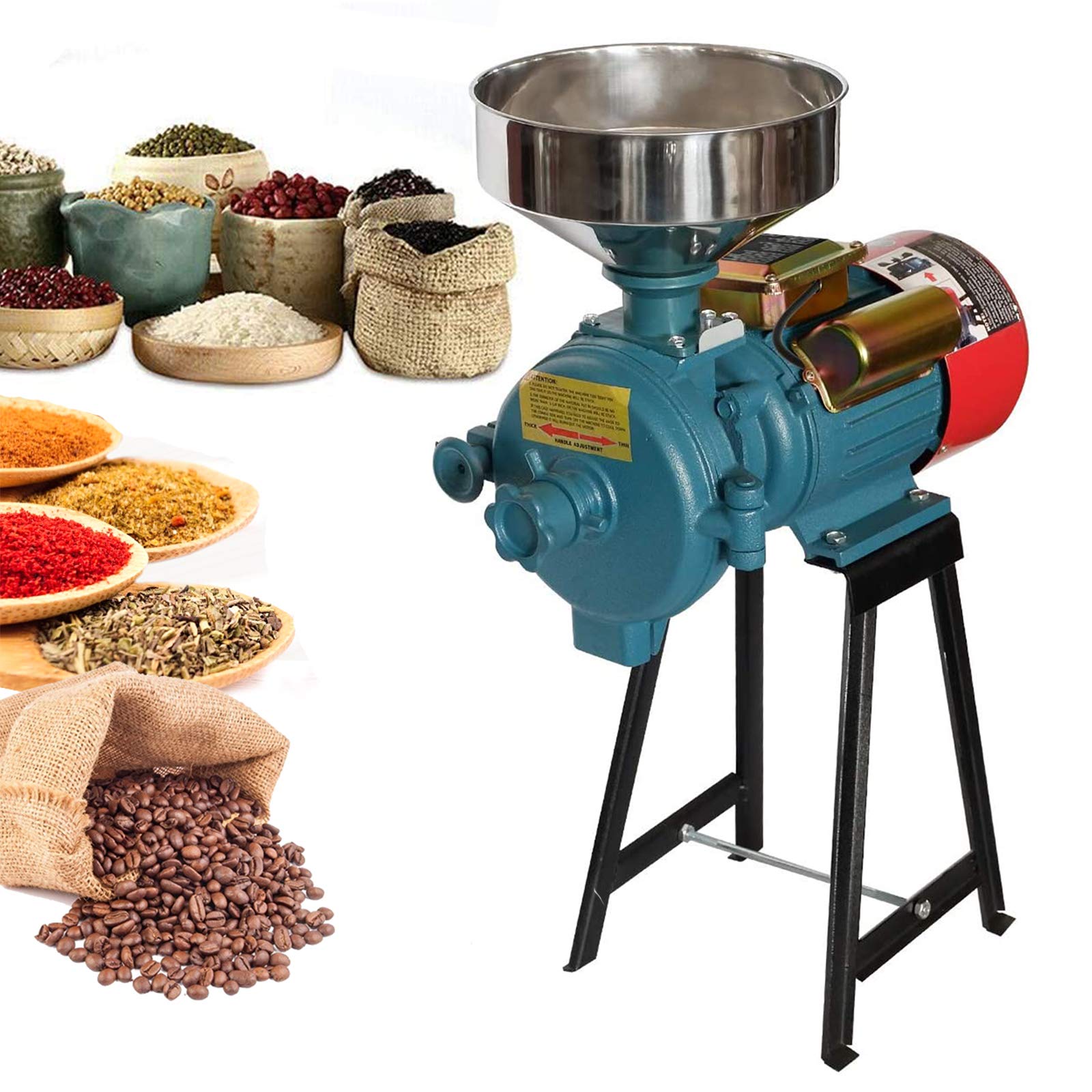 Electric Grain Mill, 3000W 110V Mill Grinder Heavy Duty Grain Grinder