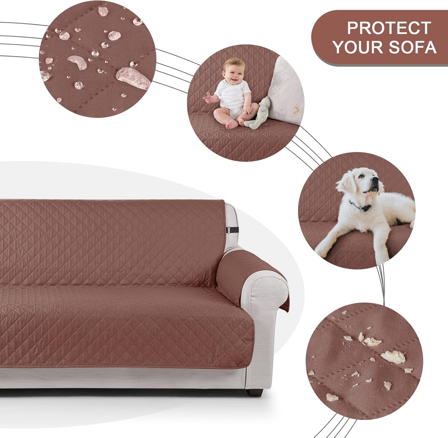 TAOCOCO Bankhoes, waterdicht, met elastiek, woonkamer, antislip