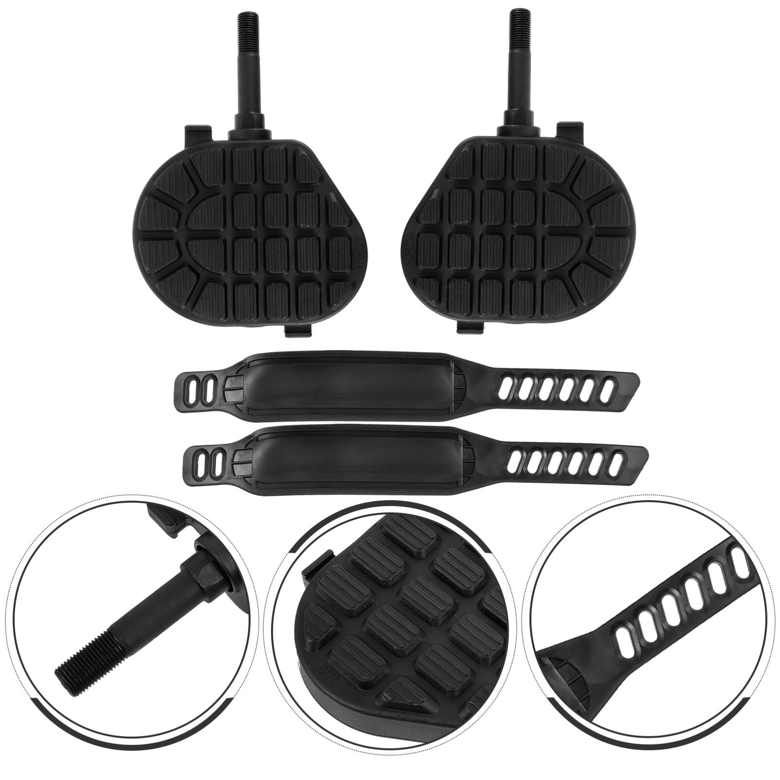 Pedales para Bicicleta de Fitness de Interior con Correas, 1 Juego