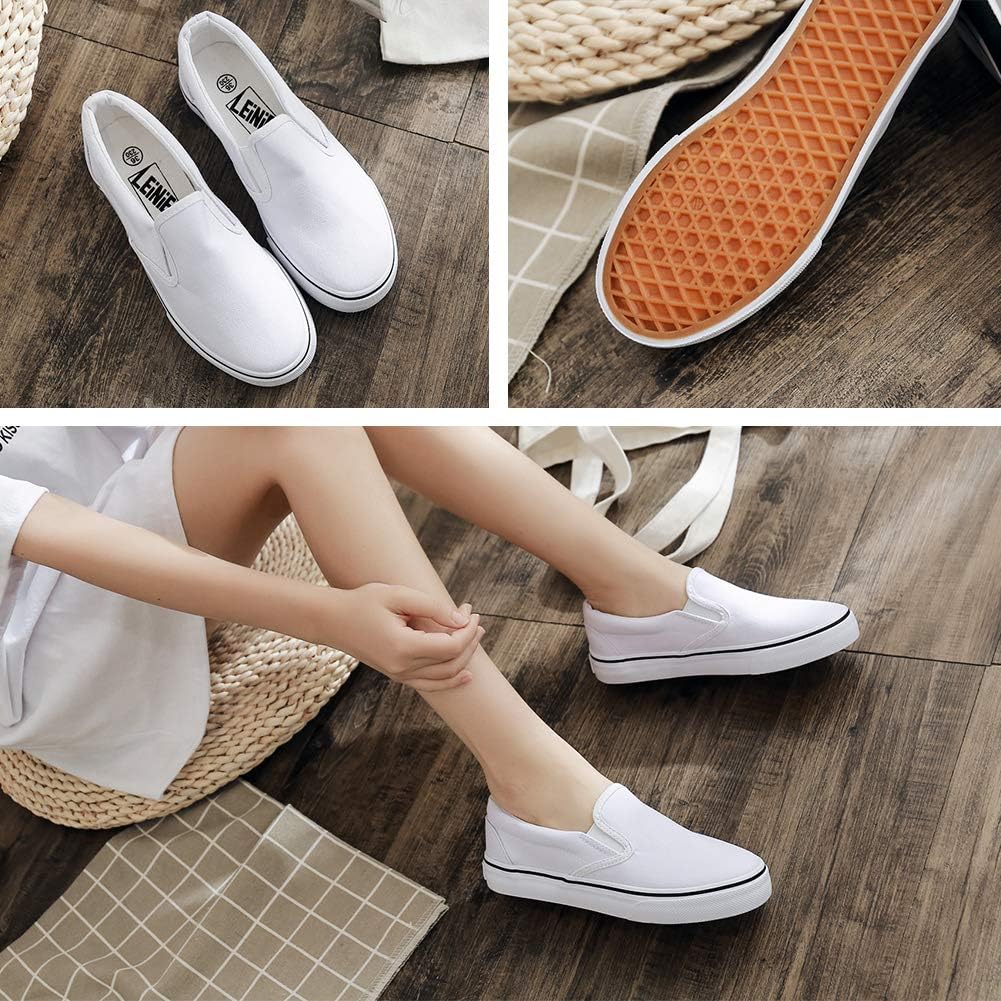 UJoowalk Womens Canvas Slip on Fashion Sneaker Skate Shoe - Image 4