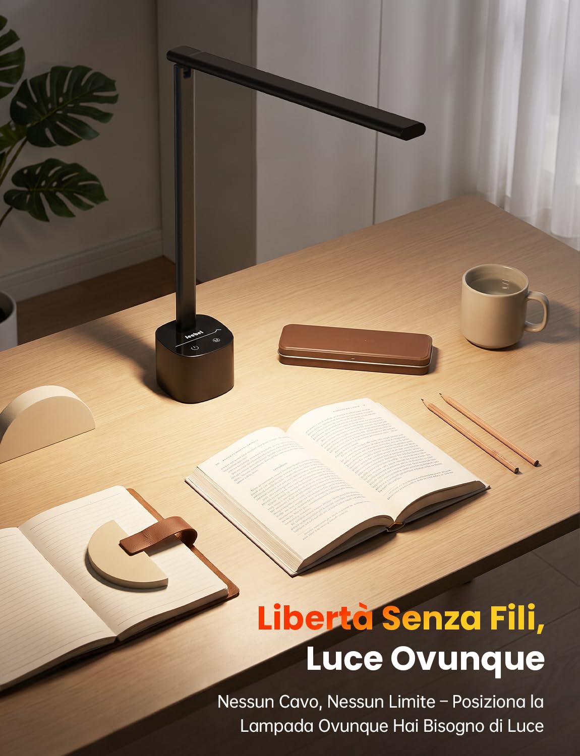Lampada da Scrivania LED Senza Fili 5000mAh Regolabile 500LM