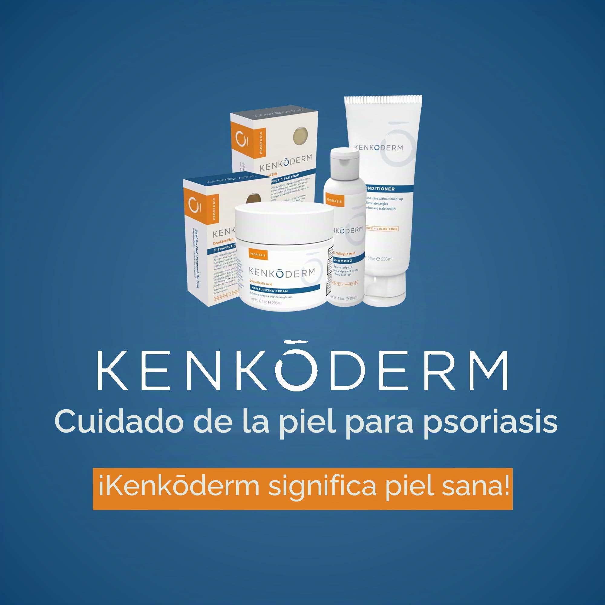 Kenkoderm Psoriasis - Jabón de barro del Mar Muerto con aceite de argán y manteca de karité, 4 unidades