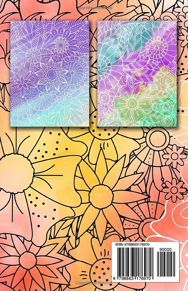 Ink Tracing Coloring Book: Floral Patterns - Unveil Flowers Beauty by Follow White Lines - A Unique Approach to Reverse Coloring with Pen and Ink Artistry for All Ages, Pocket Size 5.5" x 8.5" image 3