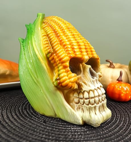 Miniatura 6 de Ebros - Figura decorativa para Halloween con temática de ensalada de maíz y maíz y maíz con forma de calavera, cráneo, extraño, osario, macabro,