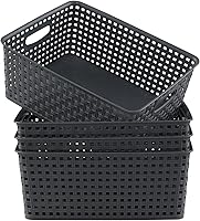 Vista 8 de Gloreen Cesta de plástico blanco, cestas de almacenamiento de tejido de 8 cuartos de galón, 4 paquetes