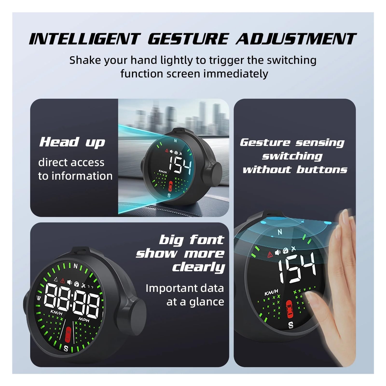 Medidores Digitales HUD GPS M10, Velocímetro Inteligente, KM/h, Accesorios Electrónicos For Automóviles, Brújula, Pantalla Frontal De Coche, Alarma De Exceso De Velocidad para todos los vehículos