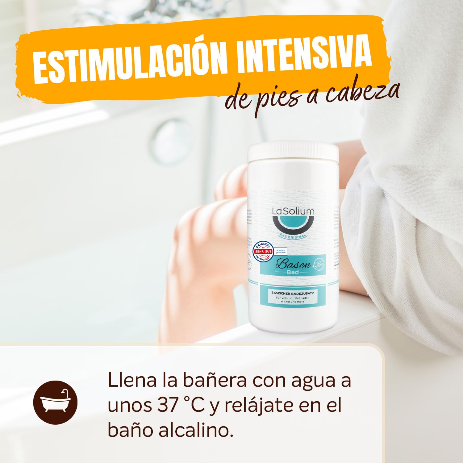 Sales de baño alcalinas, 2.4 kg con arcilla blanca; polvo alcalino | con arcilla de Francia; Dermatest: puntuación MUY BUENO