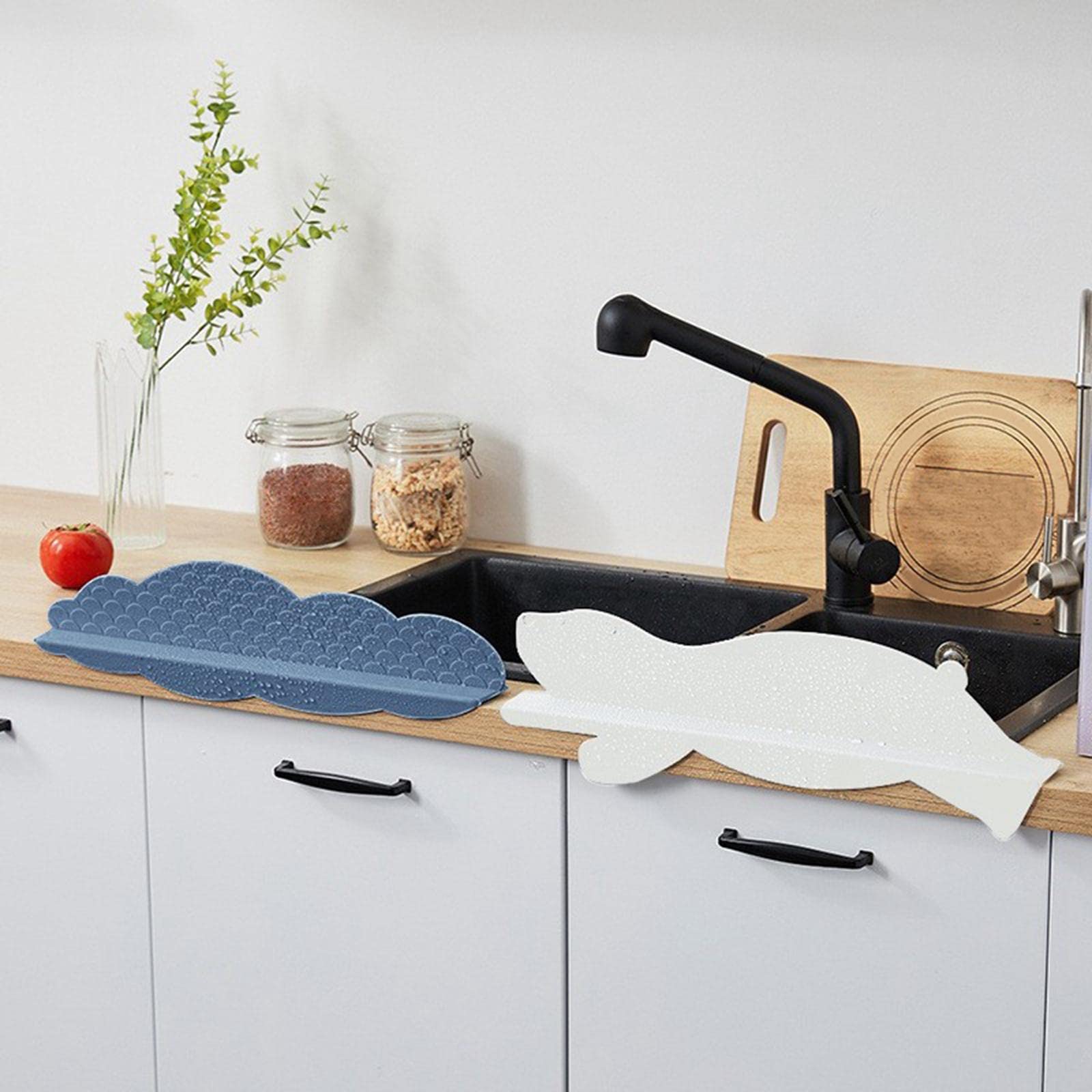 Cucina Bagno Deflettore Lavello Splash Guard Strumento Portatile Water Splashproof Blue Cloud
