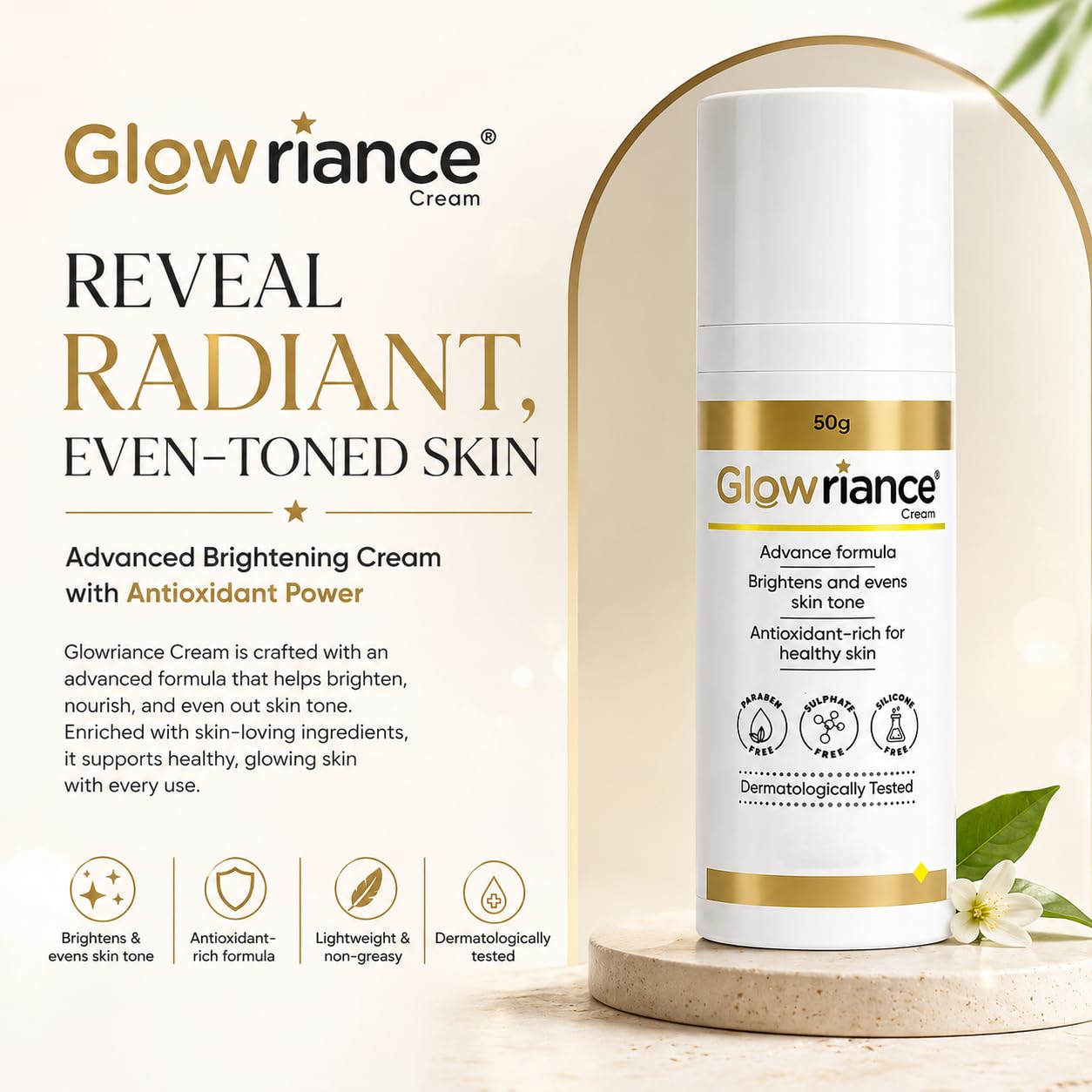 reveal glutathione review Glow-riance Face Cream with L-Glutathione, Vitamin E for Brightening & Even  Skin Tone | Antioxidant-Rich | Paraben, Sulphate & Silicone Free