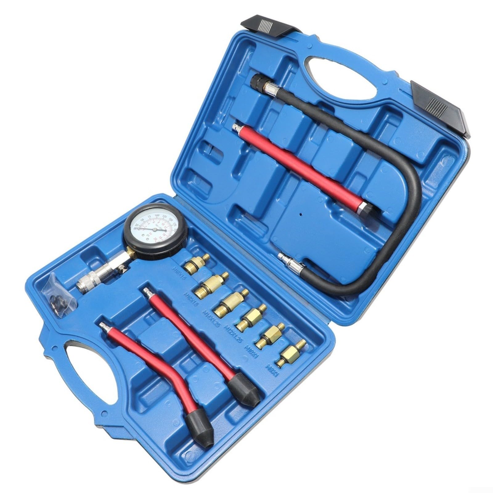 Kit manometro cilindro 0-20 bar con M8 M10 per adattatori M14 strumento diagnostico automobilistico in acciaio per auto moto tester compressione motore