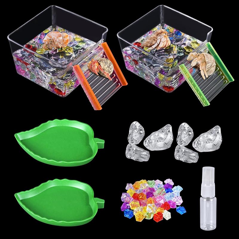 Kit para Terrário com Tigelas de Água, Alimentação e Piscina para Caranguejo-Eremita NestBasics – Pacote com 7