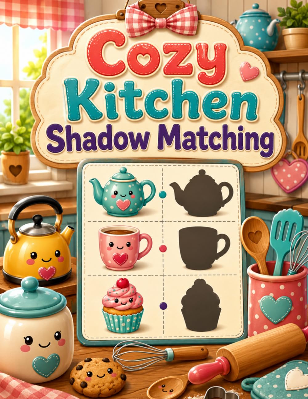 Cozy Kitchen Shadow Matching: An Interactive Learning Activity Book to Boost Focus and Visual Skills