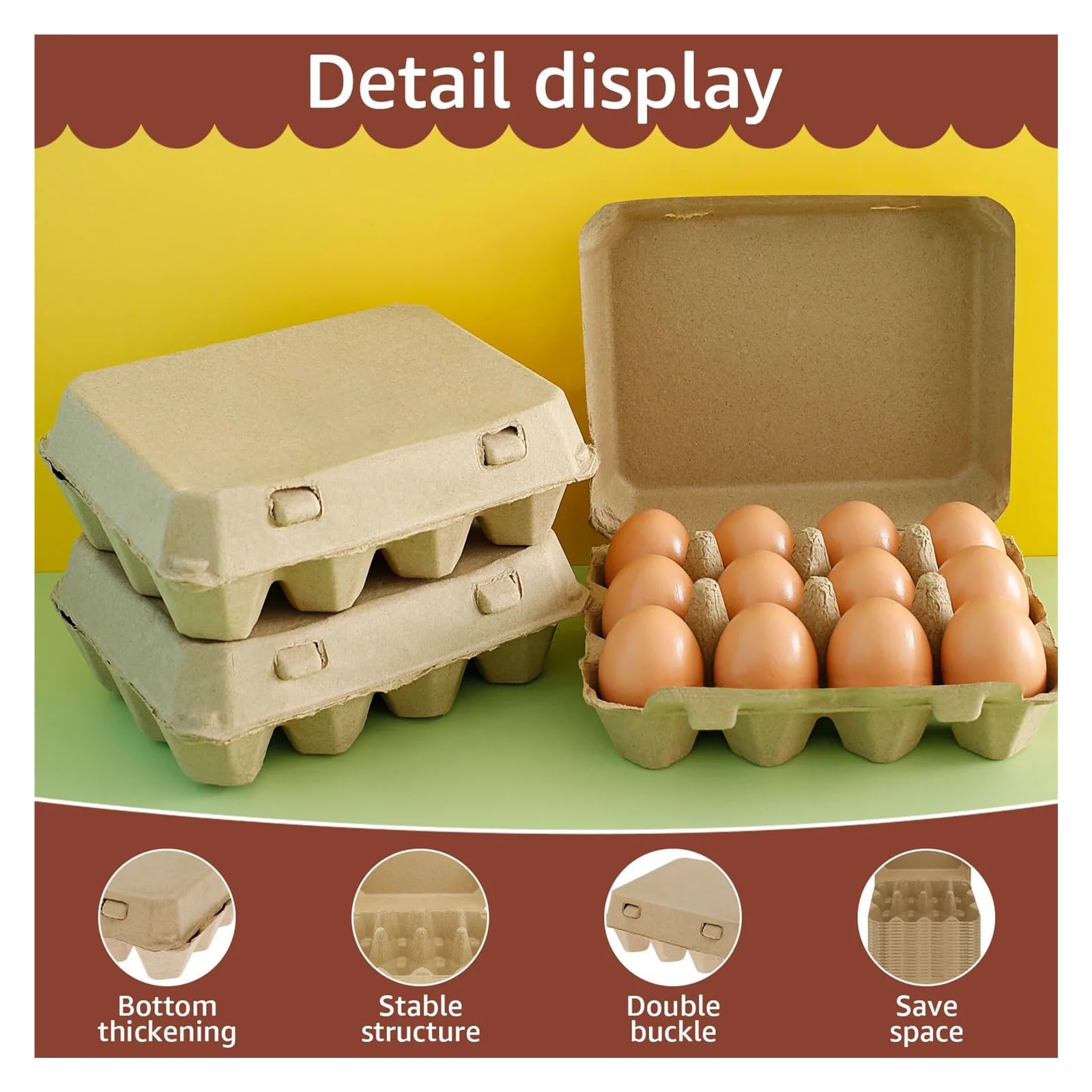 Cartón De Huevos, Caja De Almacenamiento De Huevos Multiusos for El Hogar