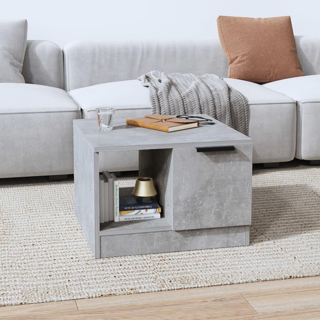 vidaXL Mesa de Centro Mesita Auxiliar Consola Lateral Salón Sofá Sala de Estar Café Muebles Mobiliario Madera Contrachapada Gris Hormigón 50x50x36 cm
