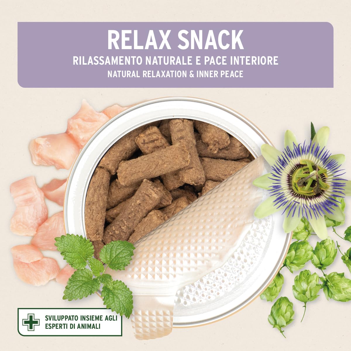 AniForte Relax Snack per cani 300g - Crocchette naturale rilassante e calmante, ant istress, con valeriana, melissa, rosmarino, per sostenere situazioni di stress, ansia, nervosismo