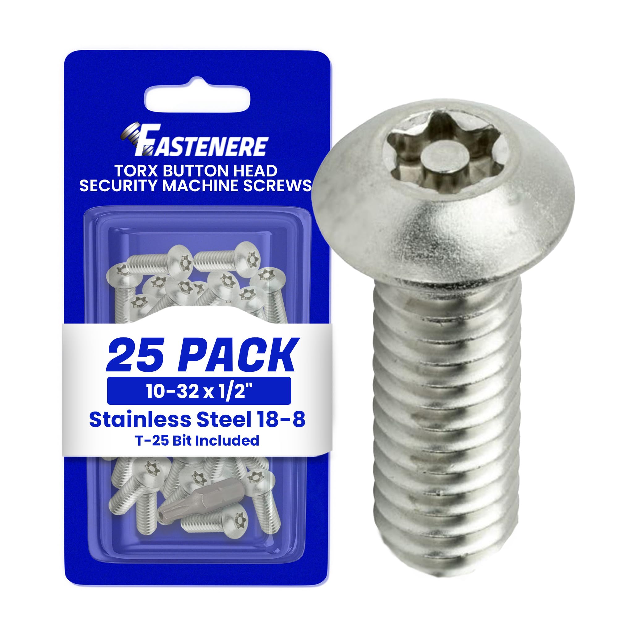 Fastenere Torx Security Machine Screws, 10-32 x 1/2