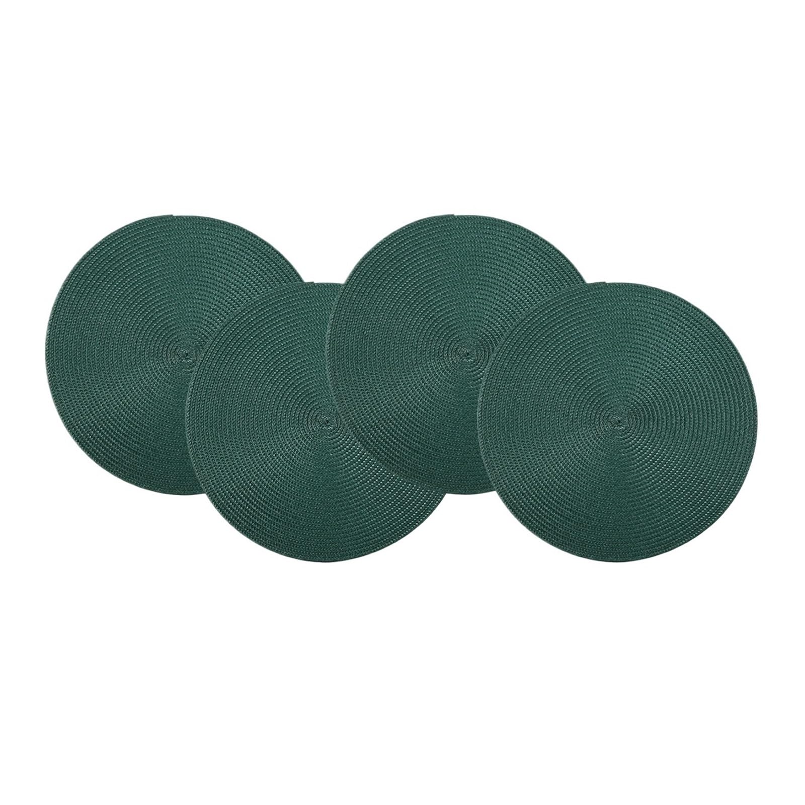 4pcs Placemat Round Braided Placemats Table Mats For Kitchen Tables Woven Non-Slip Place